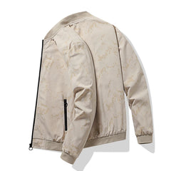 Threebooy Men's Camouflage Jacket Spring Autumn Korean Simple Baseball Collar Workwear Coat Men Versatile Casual Trendy Solid Color Jacket