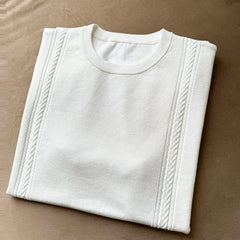 Threebooy New Fashion Men Business Tops Light Luxury Leisure Knitted O Neck T-shirts for Man Popular Cleanfit Style Short Sleeve Knitwear