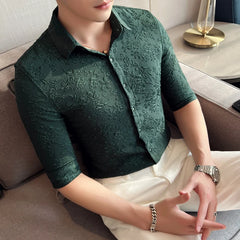 Threebooy Clothing Men's Summer High Quality Short Sleeve Shirts/Male British Business Shirt Camisa Plus size S-4XL