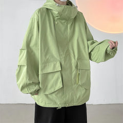 Threebooy Men's Korean Style Clothes Outerwear Loose Fitting Hooded Jackets Original Clothing Man Hoodie Men's Coats