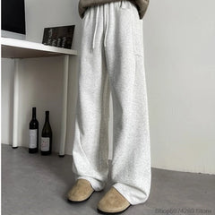 Threebooy Mens pants Chic Pocket Long Pants New Men's Casual Mopping Trousers Harajuku Streetwear Sport Running Sweatpants 5XL-M
