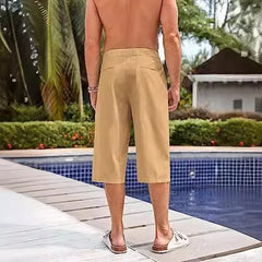 Threebooy Summer Thin Cotton and Linen Seven-point Loose Wide-leg Men's Hip-hop Sports and Casual Shorts