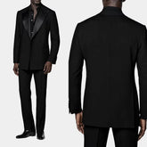 Threebooy Men Suits Double Breasted Spliced Collar Tailor-Made 2 Pieces Blazer Pants Formal Prom Wedding Groom
