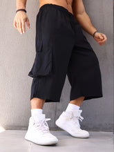 Threebooy plus Size Men's 7/8 Length Pants Casual Street Fashion Trendy Loose Fit Trousers for Men