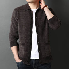 Threebooy Brand Clothing Fashion Men Knit Sweater Jackets Casual Cardigan Europe Station Male Wool Sweater Slim Fit Versatile Coat