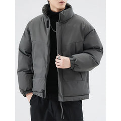 Threebooy Autumn winter new cotton warm standing collar cotton jacket men loose casual cotton jacket men