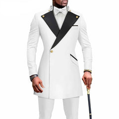 Threebooy 2 Pieces Men's Business Suits Regular Fit Notch Lapel Prom Tuxedos for Wedding (Blazer+Pants) Pantalones Hombre Men Clothing