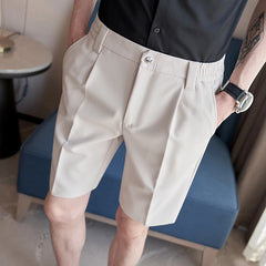 Threebooy British Style Summer Thin Shorts New Men's Naples Business Casual Short Pants Fashion Slim Fit Formal Suits Shorts Homme 28-36