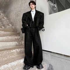 Threebooy Men's Urban Couture 2-Piece Baggy Pants Set