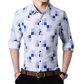 Threebooy Plaid Shirts Men Fashion New Autumn Button Down Long Sleeve Casual Social Shirt Business Office Plus Size 7XL