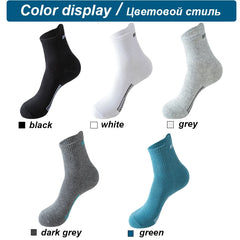 Threebooy 10Pairs Men Socks Organic Cotton Breathable Sports Socks Black Casual Athletic New Spring Summer for Male Plus Size EUR38-45