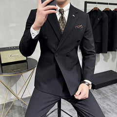 Threebooy The new Spring suit set is fashionable, stylish and versatile. It's a three-piece formal suit suitable for British business