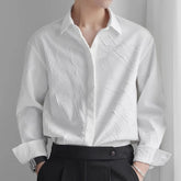 Threebooy French Men's Loose Casual Jacquard Shirt Young and Elegant Handsome Korean Top