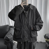 Threebooy Fall Winter Thickened Work Jacket Korean Style Trendy Hooded Jacket Men 2025 New Versatile Loose Fashion Top Aesthetic Urban
