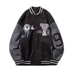 Threebooy spring autumn Season Men's Embroidered Jacket Loose-Fit American Style Street Hip Hop Fashion Trendy Baseball Uniform