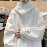 Threebooy Solid Color Cardigan Hoodie Men's Spring Autumn New Style American Casual Loose Hooded Jacket