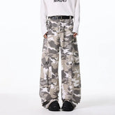 Threebooy Mens Cargo pants Cotton Camo Workwear Pants Loose Fit Wide Leg Military Tactical Casual Trousers Urban Outdoor Clothing 2025