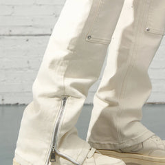 Threebooy New Fashion Kpop Baggy Flared Jeans Cargo Y2K Pants Men Clothing Ankle Zipper Straight Korean Casual Cotton Long Trousers