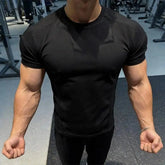 Threebooy American-style Trendy Short-sleeve Men's Summer T-shirt Deconstructed Patchwork Design Slim-fit Inner Layer Tops