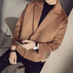 Threebooy Casual Male Coats Short Cheap Sale Deals Clothing Fashion Korean Reviews Many Trendy Stylish Men's Wool & Blends Jackets