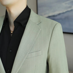 Threebooy New Men's Fashion Leisure Suit for Commute, Street, and Travel with Slim-Fit Single-Breasted Jacket in S-5XL Sizes