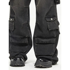 Threebooy Y2K Streetwear Multiple Pockets Baggy Cargo Jeans Pants For Men Clothing Vintage Loose Women Denim Trousers Pantalon Homme