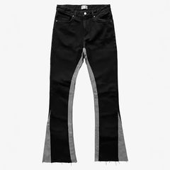 Threebooy Y2K Fashion Patchwork Black Baggy Flare Jeans Pants For Men Clothing Straight Women Casual Long Trousers Ropa Hombre
