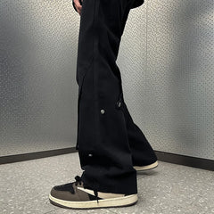 Threebooy 90s 00s Fashion Streetwear High Street Work Pants Men's Casual Pants Spring and Autumn Straight Leg Loose Wide Leg Pants
