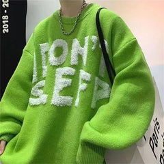 Threebooy Sweater Men's Lazy Style Pullover Thread Jacket Trendy Brand Loose Base Knit Sweater Jacket