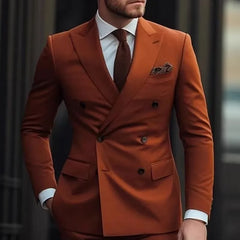 Threebooy Classic Summer Men's Suit 2PCS for Wedding Formal Solid Suit Including Jacket Pants for Party Classic Occasion Clothing Men Suit