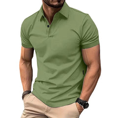 Threebooy Summer Men's Solid Color Polo Shirt Short Sleeve Turn Down Collar Smart Casual Polos Men Streetwear Sports Jogging Tees Tops Man