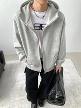 Threebooy Casual Men's Cotton Sweatshirt Solid Color Casual Zipper Cardigan Coat Simple Fashion Harajuku Loose Male Youth Sweatshirt