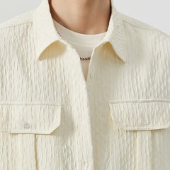 Threebooy Spring Clothing Men's Casual Luxury Texture Pocket Shirt Vintage Turn Down Collar Button Long-sleeved Check Shirts Stylish