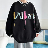Threebooy Winter Print Sweater Men Warm Fashion Casual Oversized Knit Pullover Men Korean Loose Round Neck Sweater Mens Jumper Clothes
