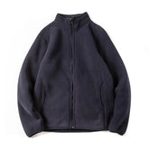Threebooy American Warm Fleece Sweatshirt Imitation Lamb Velvet Coat Korean Autumn Winter Men's Thickened Simple Zipper Up Lapel Jacket