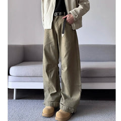 Threebooy NEW pants Unisex Straight Leg Loose Fit Cotton Casual Pants Outdoor Sportswear Trendy Versatile Trousers Men Women Fashion