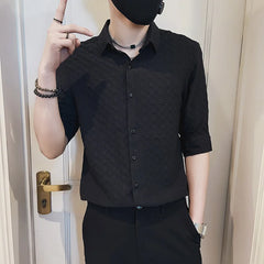 Threebooy Men's Business Casual Shirts/Male Spring Slim Fit Long Sleeve Shirts/Man High-End Clothing Tops Plus Size S-3XL
