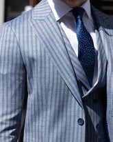 Luxury Men's Suit 3 Pieces Blazer Vest Pants Peaked Lapel Single Breasted Pinstripes Wedding Groom Formal Tailored Costume Homme