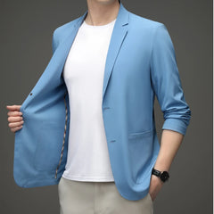 Threebooy Summer Slim-Fit Casual Suit Jacket for Fashion-Forward Style - Thin for Summer,UV protection