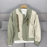 Threebooy Spring Autumn Zipper Coat Streetwear American Contrasted Baseball Uniform Multi-Color Spliced Bomber Jacket Casual Jacket Men