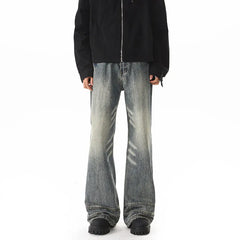 Threebooy New Men's Denim Pants Washed blue Male Jeans Straight Casual Menwear Loose straight Trousers leg Novel design Fashion