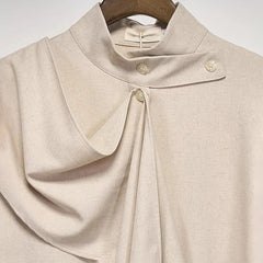 Threebooy Mens Shirt Scarf Ribbon Decoration Shirt Autumn Streetwear Japanese Dark Style Campus Performance Long-Sleeve Top Men'S Clothing