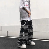 Threebooy Y2K Baggy Stacked Jeans Pants For Men Clothing Straight Vintage Grey Grunge Long Trousers Ropa Hombre
