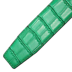 Threebooy 3.5cm Cowskin Genuine Belts for Automatic Buckle Luxury Crocodile Belt without Buckle Black Coffee Green Belts