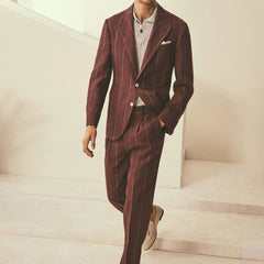 Threebooy Modern Suits for Men Casual Over Wide Stripe Suit 2 Piece Male Set Daily Commute Streetwear Blazer Business Office Costume