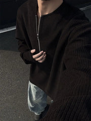 Threebooy American Half-Zip Henley T-Shirt Men's Spring Autumn Long Sleeve Underwear Tough Guy Outfit Hoodie