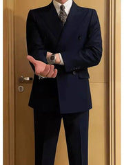 Threebooy High-End Men's Wedding Handsome Double-Breasted Suits, Business Formal Wear, Adult And Dress Suits