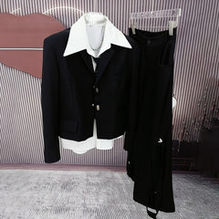 Threebooy Mens Jacket Shoulder Pad Short Suit Collar Casual Jacket Youth British Elegant Fashion All-Match Long Sleeve Jacket Men'S Wear