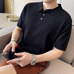 Threebooy New Trendy Slim Fit Polo Shirt for Men with Half Sleeves, Fold-over Collar, Ideal for Golf and Summer Casual Wear in Green