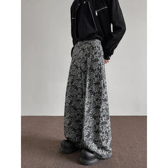 Threebooy Spring NEW men pants Pattern Baggy Casual Sweatpants Hip Hop gothic men women wide leg trousers streetwear Fashion trend